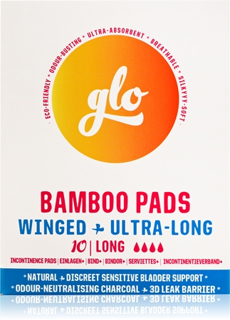 FLOGLO Bamboo Pads assorbenti per l’incontinenza con alette Long 10 pz