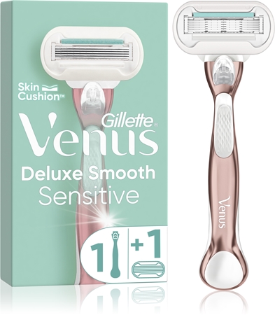 GilletteVenus Deluxe Smooth Sensitive Rosegold rasoio + testina di ricambio 1 pz