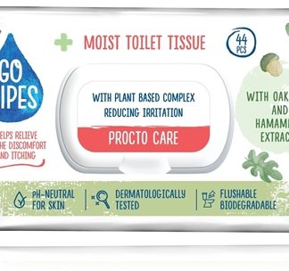 GoWipesProcto Care carta igienica umidificata per pelli sensibili 44 pz