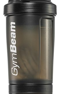 GymBeamBlend Bottle shaker per lo sport + recipiente colore Black White 450 ml