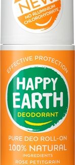 Happy Earth100% Natural Deodorant Roll-On Rose Petitgrain deodorante roll-on 75 ml