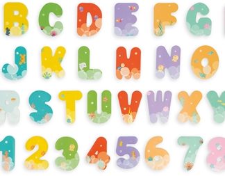 JanodBath Toy Letters & Numbers giocattolo acquatico 2 y+ 36 pz