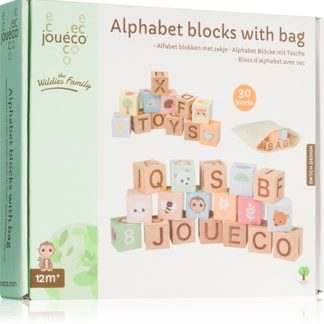 JouécoThe Wildies Family Alphabet Blocks with Bag cubi in legno 12 m+ 30 pz