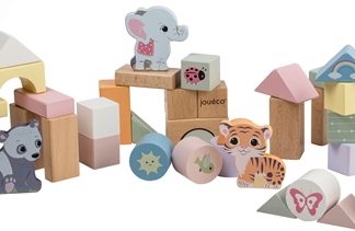 JouécoThe Wildies Family Blocks cubi in legno 12 m+ 50 pz