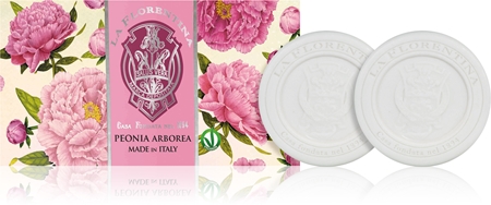 La FlorentinaArboreal Peony Sculpted Soap Set sapone solido naturale peonia 2x115 g