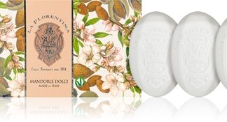 La FlorentinaSweet Almonds Hand Soap set di saponi solidi con olio di mandorle 3x150 g