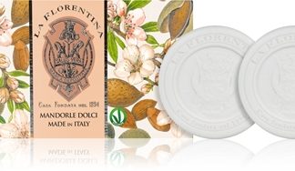 La FlorentinaSweet Almonds Sculpted Soap sapone solido naturale con olio di mandorle 2x115 g