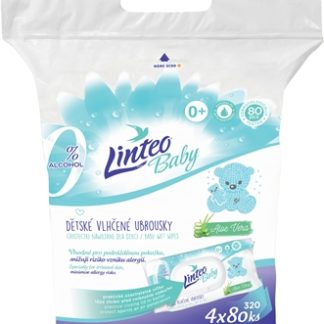 LinteoBaby Pure & Fresh salviette umidificate per bambini confezione grande 4x80 pz
