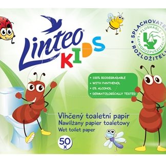 LinteoKids Wet Toilet Paper carta igienica umidificata per bambini 50 pz