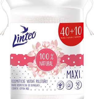 LinteoNatural Cotton Pads dischetti struccantiMaxi 40 + 10ks 50 pz