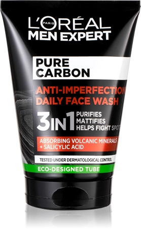 L’Oréal ParisMen Expert Pure Carbon gel detergente 3 in 1 contro le imperfezioni della pelle 100