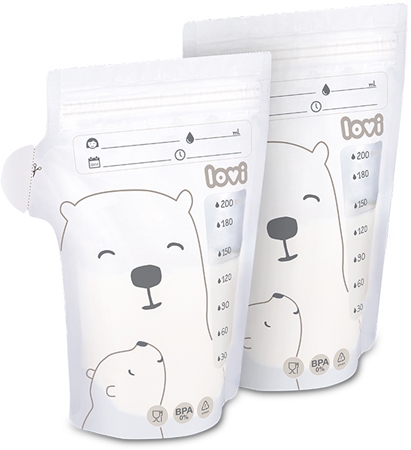LOVIBuddy Bear sacchetto per conservare il latte materno 25x200 ml