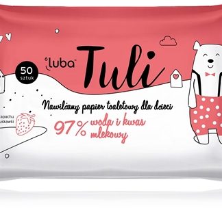 LubaTuli Lactic acid carta igienica umidificata con acido lattico per bambini Strawberry 50 pz