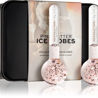 Makeup RevolutionIce Globes Pink Glitter attrezzi per i massaggi per il viso2 pz