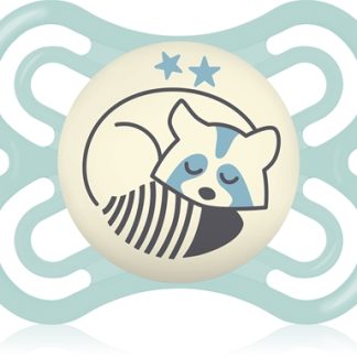 MAMPerfect Night 0+ months ciuccio per la notte Turquoise Raccoon 1 pz