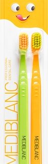 MEDIBLANCKIDS & JUNIOR Ultra Soft spazzolino da denti per bambini ultra soft Green, Orange 2 pz