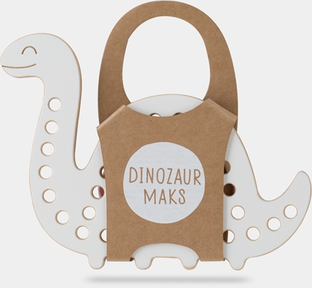 MilinBig Wooden Lacing Toy Dinosaur Max attività giocattolo 18,5 cm x 11 cm x 0,7 cm 1 pz