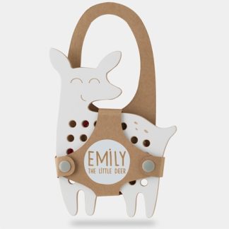 MilinBig Wooden Lacing Toy Little Deer Emily attività giocattolo 18 cm x 13 cm x 0,7 cm 1 pz