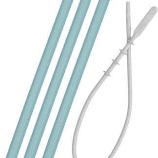 MinikoioiFlexi Straw with Cleaning Brush cannuccia in silicone con spazzolino Aqua Green 3 pz