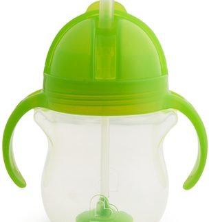 MunchkinClick Lock™ Tip & Sip tazza con cannuccia con pesi Green 6 m+ 207 ml