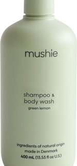 MushieOrganic Baby gel doccia e shampoo 2 in 1 per bambini Green Lemon 400 ml