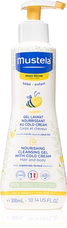 MustelaBébé Dry Skin gel detergente nutriente con crema protettiva per rigenerare le difese cutanee per neonati 300 ml