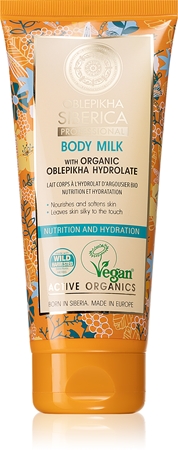 Natura SibericaOblepikha (Sea-Buckthorn) latte nutriente corpo con olivello spinoso 200 ml
