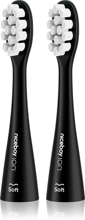 NiceboyION Soft testine di ricambio per spazzolino Black 2 pz