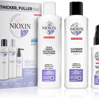 NioxinSystem 5 Color Safe Chemically Treated Hair Light Thinning set per il lieve diradamento di capelli normali e forti, naturali e trattati chimicamente unisex