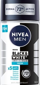 NIVEAMEN Invisible Black & White antitraspirante roll-on per uomo 50 ml