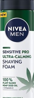 NIVEAMEN Sensitive Hemp schiuma da barba con olio di cannabis 200 ml