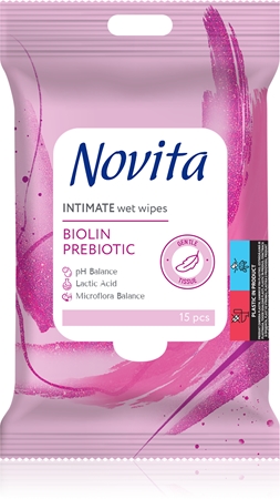 NOVITAIntimate Biolin Prebiotic salviette umidificate per l'igiene intima 15 pz