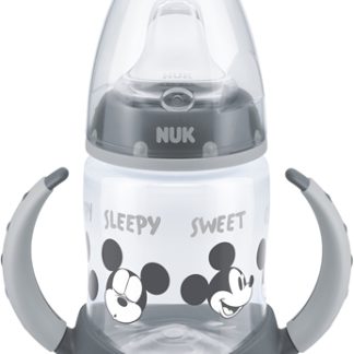 NUKFirst Choice Mickey Mouse bicchiere salvagoccia con maniglie 6m+ Grey 150 ml
