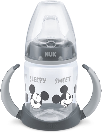 NUKFirst Choice Mickey Mouse bicchiere salvagoccia con maniglie 6m+ Grey 150 ml