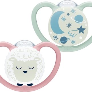 NUKSpace Night 6-18 m ciuccio Girl 2 pz