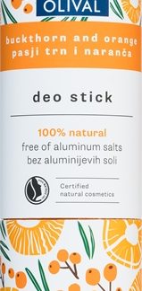OlivalNatural Buckthorn and Orange deodorante solido senza sali di alluminio 40 g