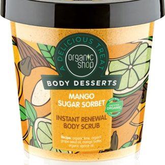 Organic ShopBody Desserts Mango Sugar Sorbet scrub rigenerante allo zucchero per il corpo 450 ml