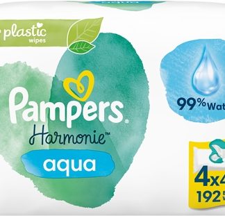 PampersHarmonie Aqua salviette detergenti umidificate per bambini 4x48 pz