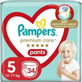 PampersPremium Care Pants Junior Size 5 pannolini a mutandina usa e getta 12-17 kg 34 pz