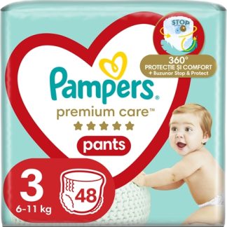 PampersPremium Care Pants Midi Size 3 pannolini a mutandina 6-11kg 48 pz