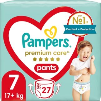 PampersPremium Care Pants Size 7 pannolini a mutandina usa e getta 17+ kg 27 pz