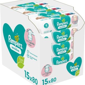 PampersSensitive salviette detergenti umidificate per bambini per pelli sensibili 15x80 pz