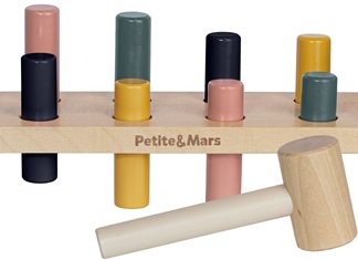 Petite&MarsBig Bang Wood of Mars banco giocattolo con martello in legno 12 m+ 1 pz