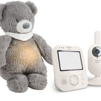 Philips AventBaby Monitor SCD891/26+NATTOU Sleepy Bear Grey confezione regalo per bebè 0 m+