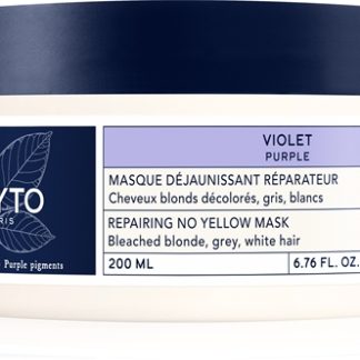 PhytoPurple No Yellow Mask maschera rigenerante per capelli biondi e con mèches 200 ml