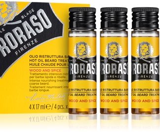 ProrasoWood and Spice Hot Set trattamento intensivo all'olio per barbe dure 4 x 17 ml