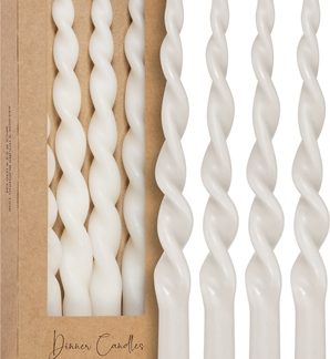 Rivièra MaisonTwisted Dinner Candles White candela decorativa 4x30 cm