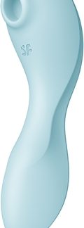 SatisfyerCurvy TRINITY 5+ vibratore con stimolatore clitorideo Blue 16,4 cm