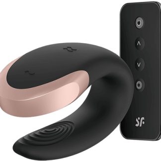 SatisfyerDouble Love vibratore per coppie Black 8,3 cm