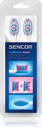 SencorSOX 003WH testine di ricambio per spazzolino 2 pz